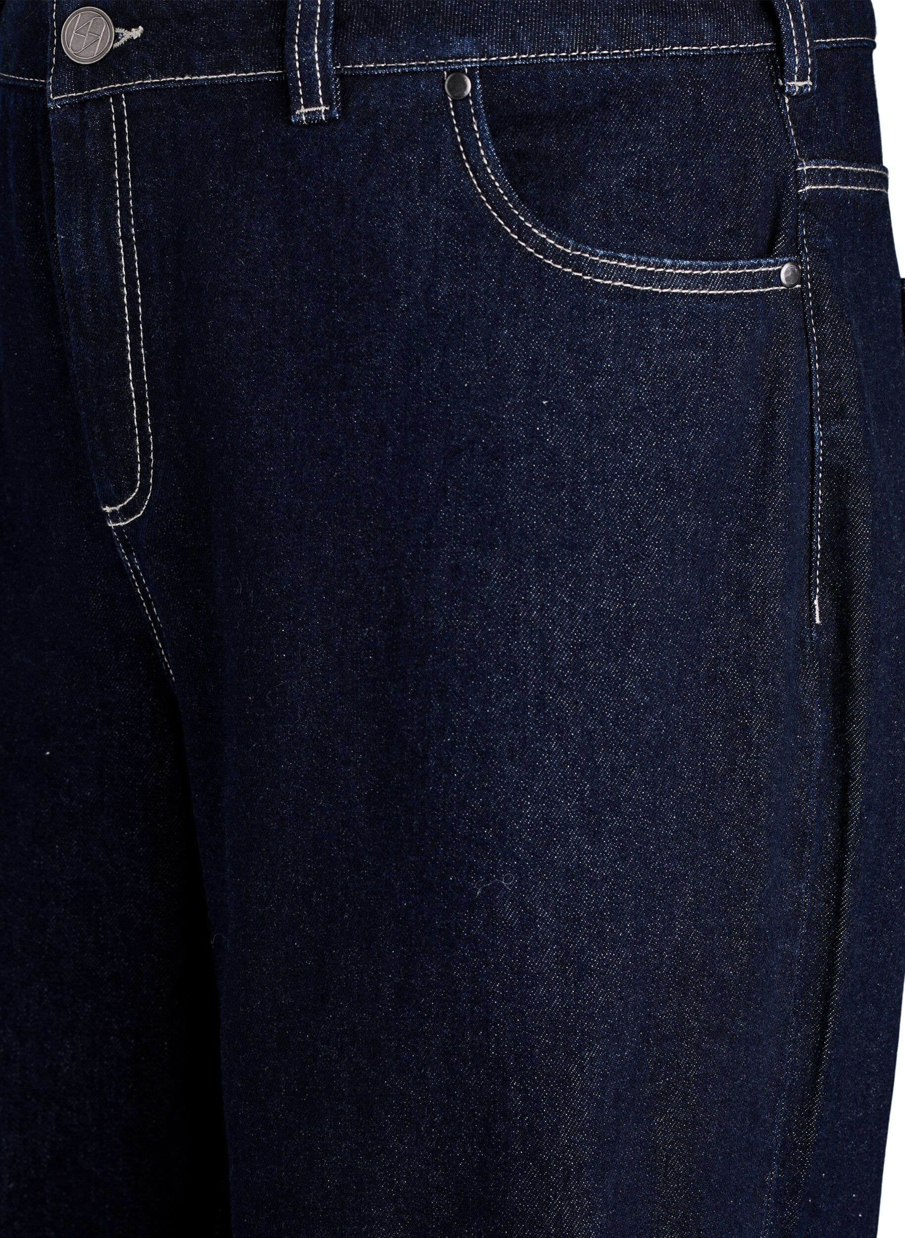 ZizzifashionWide fit jeans with wide turn-ups and contrast stitching, Blue, Packshot image number 2