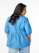 Short-sleeved denim blouse with stripe pattern, Blue, Model image number 2