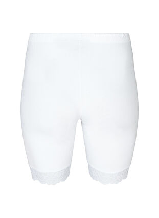 Cycling shorts with a lace trim, Bright White, Packshot image number 1