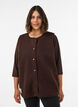 Fleece vest with press buttons and side pockets, Brown, Model image number 0