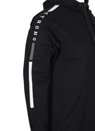  Sweatshirt with hood and zip, Black, Packshot image number 3