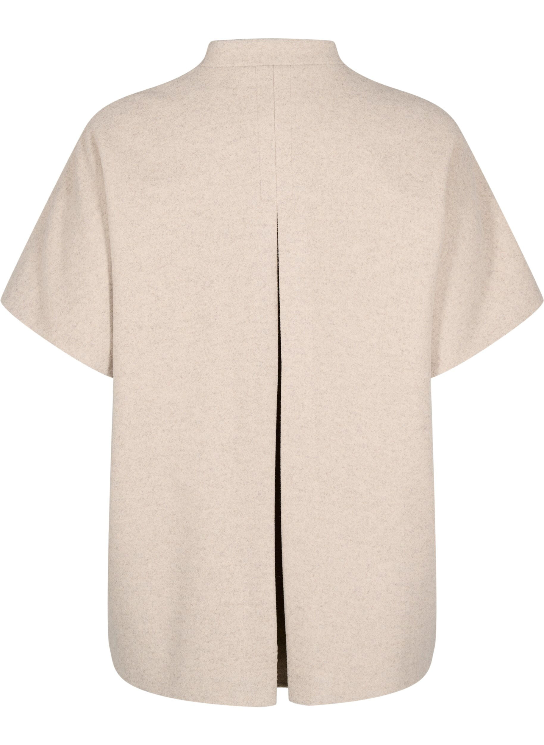 Zizzifashion Cape jacket in a wool-look with short sleeves, Simply Taupe Mel., Packshot image number 1