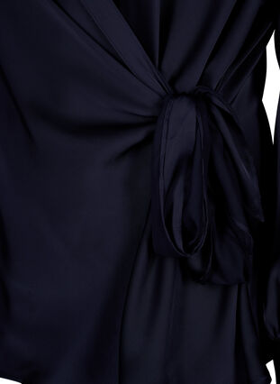 Satin party blouse with wrap, Night Sky, Packshot image number 3
