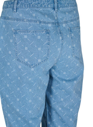 Mille mom fit jeans with print, Light blue denim, Packshot image number 3
