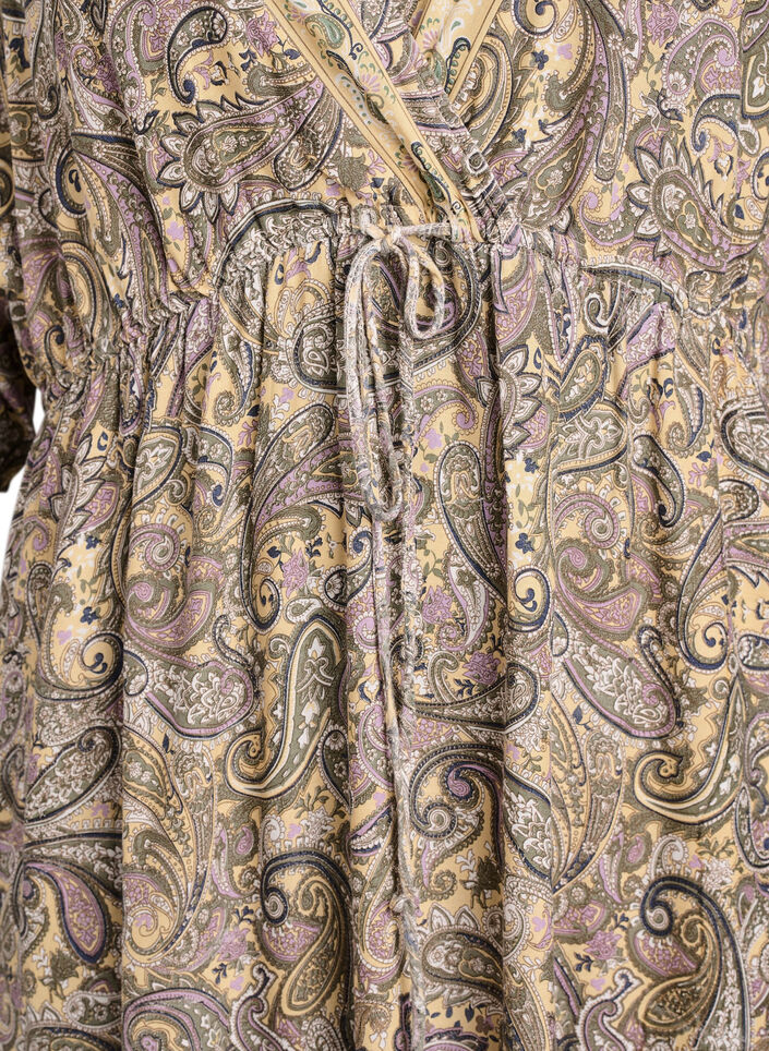 Viscose maxi dress with a paisley print, Yellow, Packshot image number 2