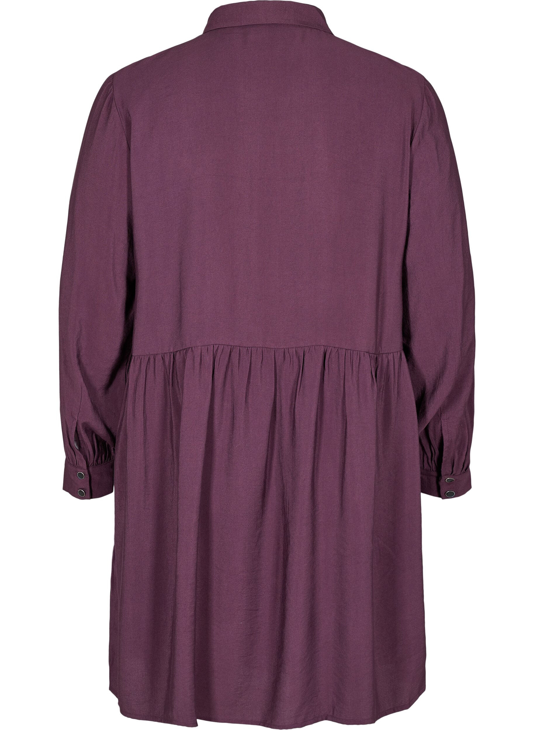 Zizzifashion Solid-coloured, A-line shirt dress, Plum Perfect, Packshot image number 1