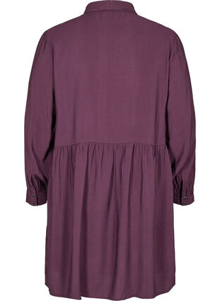 Solid-coloured, A-line shirt dress, Plum Perfect, Packshot image number 1