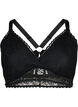 Lace bralette with back detail, Black, Packshot image number 0