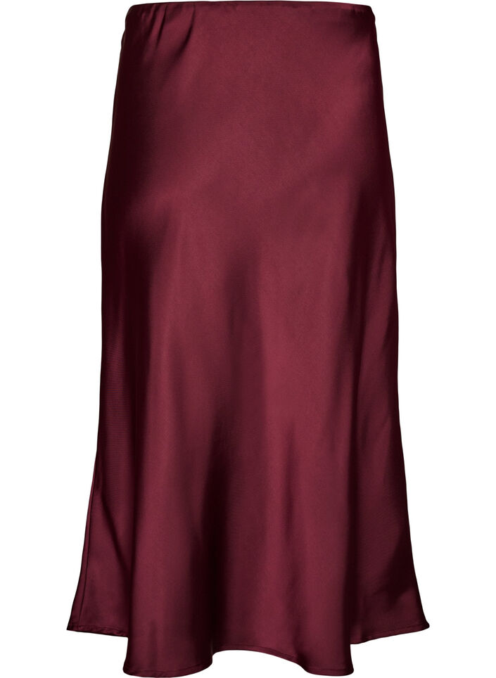 Satin midi skirt, Red, Packshot