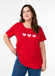 Cotton T-shirt with motif, Salsa w. Hearts, Model image number 0
