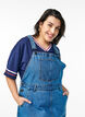 Midi denim overall dress, Blue Denim, Model image number 2