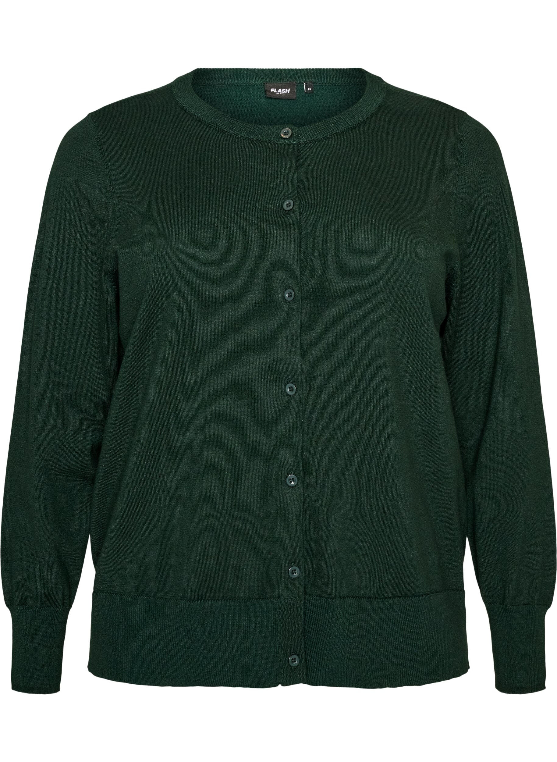 FLASH - Fine-knit cardigan with a round neck