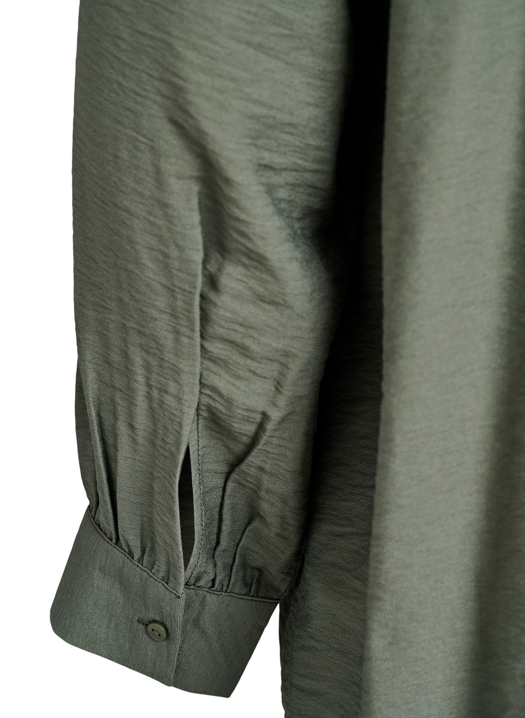 Zizzifashion Viscose shirt with A-line shape, Green, Packshot image number 3