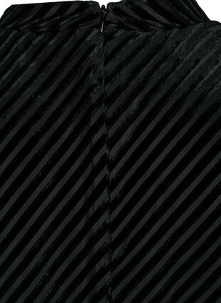 Textured dress in velour, Black, Packshot image number 3