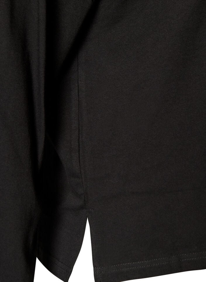 Basic t-shirt with long sleeves, Black, Packshot image number 3