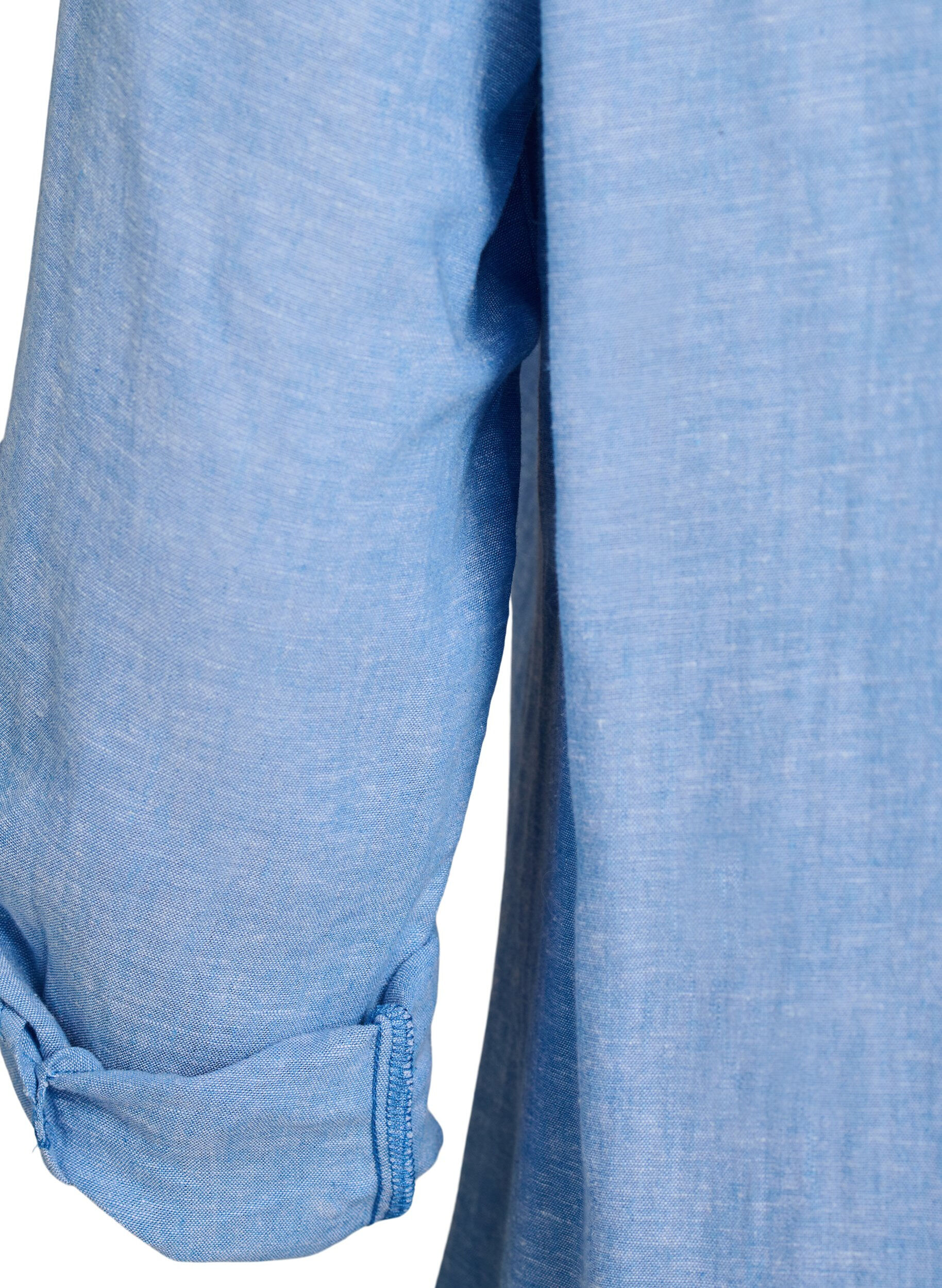 Zizzifashion Long shirt in linen and viscose, Blue, Packshot image number 3
