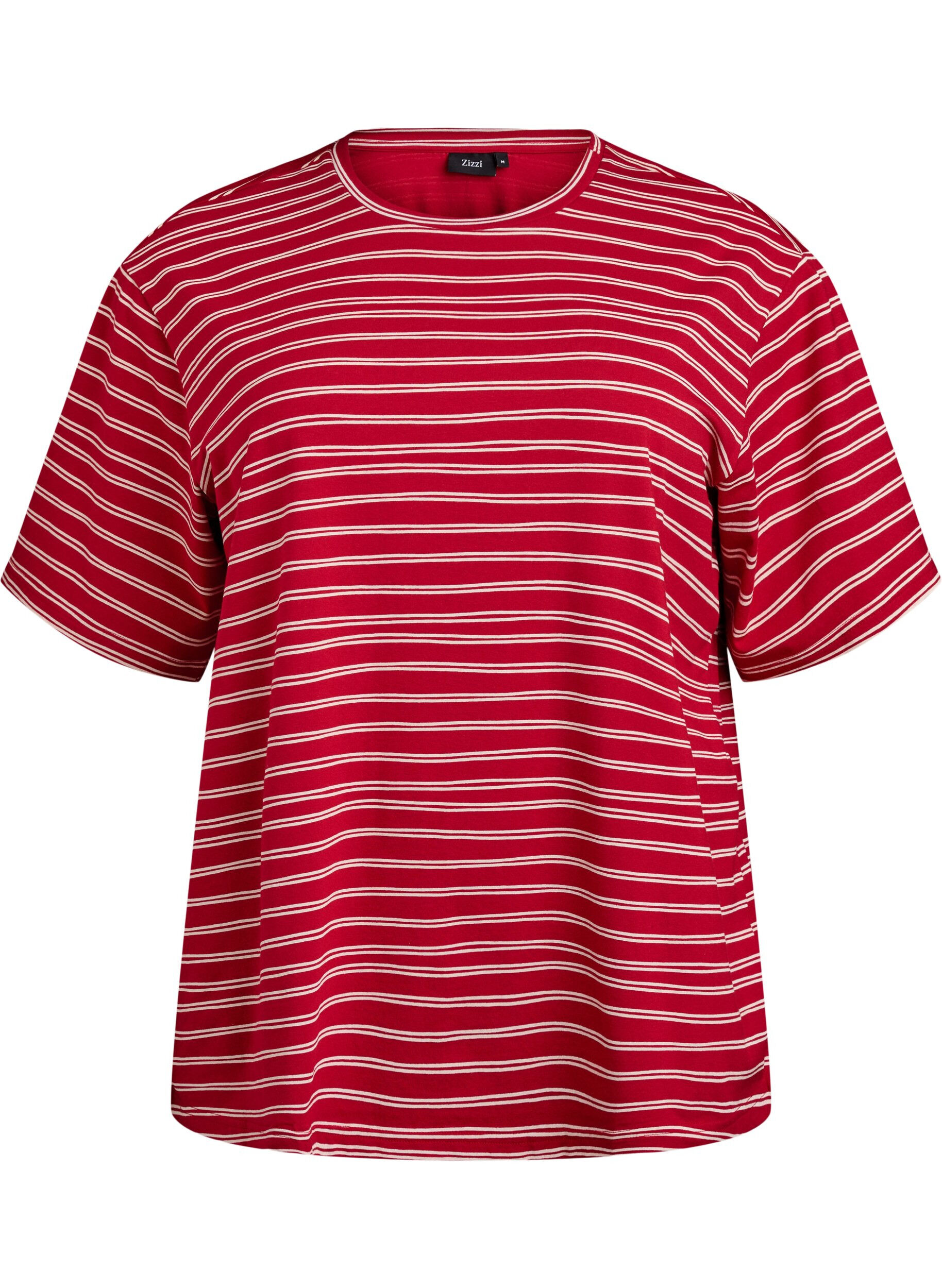 Zizzifashion Striped T-shirt, Red, Packshot image number 0