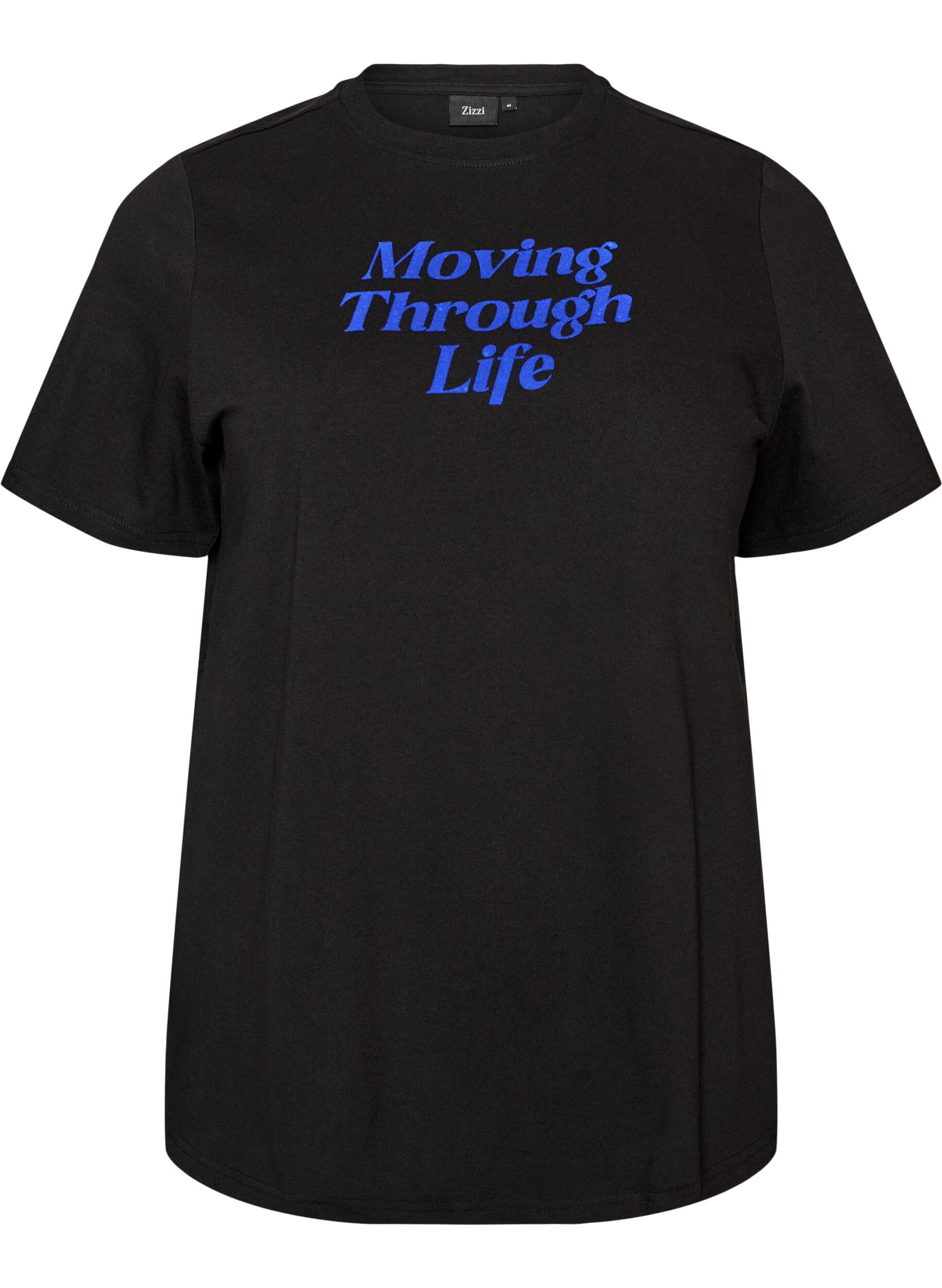 Cotton T-shirt with text print