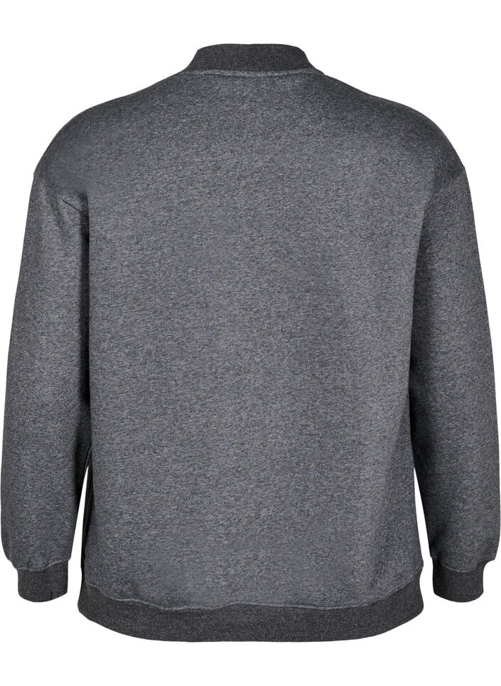 Sweatshirt with high neck and long sleeves, Dark Grey, Packshot image number 1