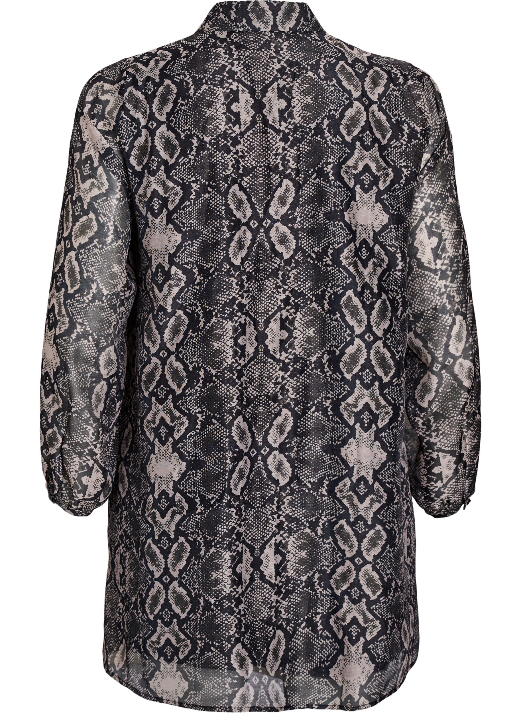 Zizzifashion Long shirt with snake print, Dark Grey, Packshot image number 1