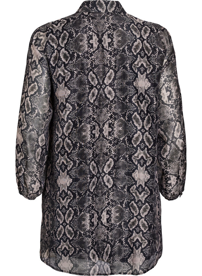 Long shirt with snake print, Dark Grey, Packshot image number 1
