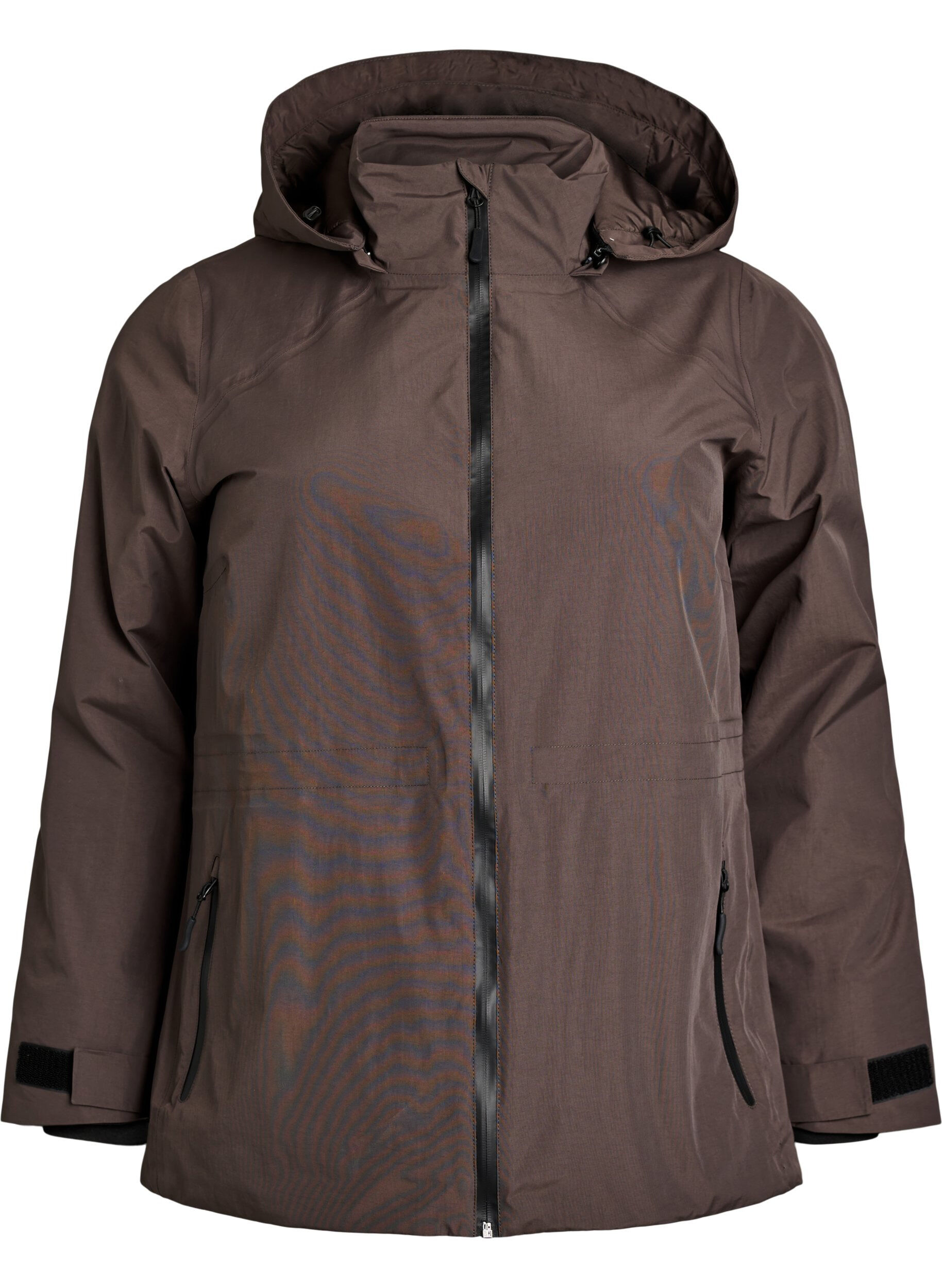 Waterproof winter jacket with detachable hood