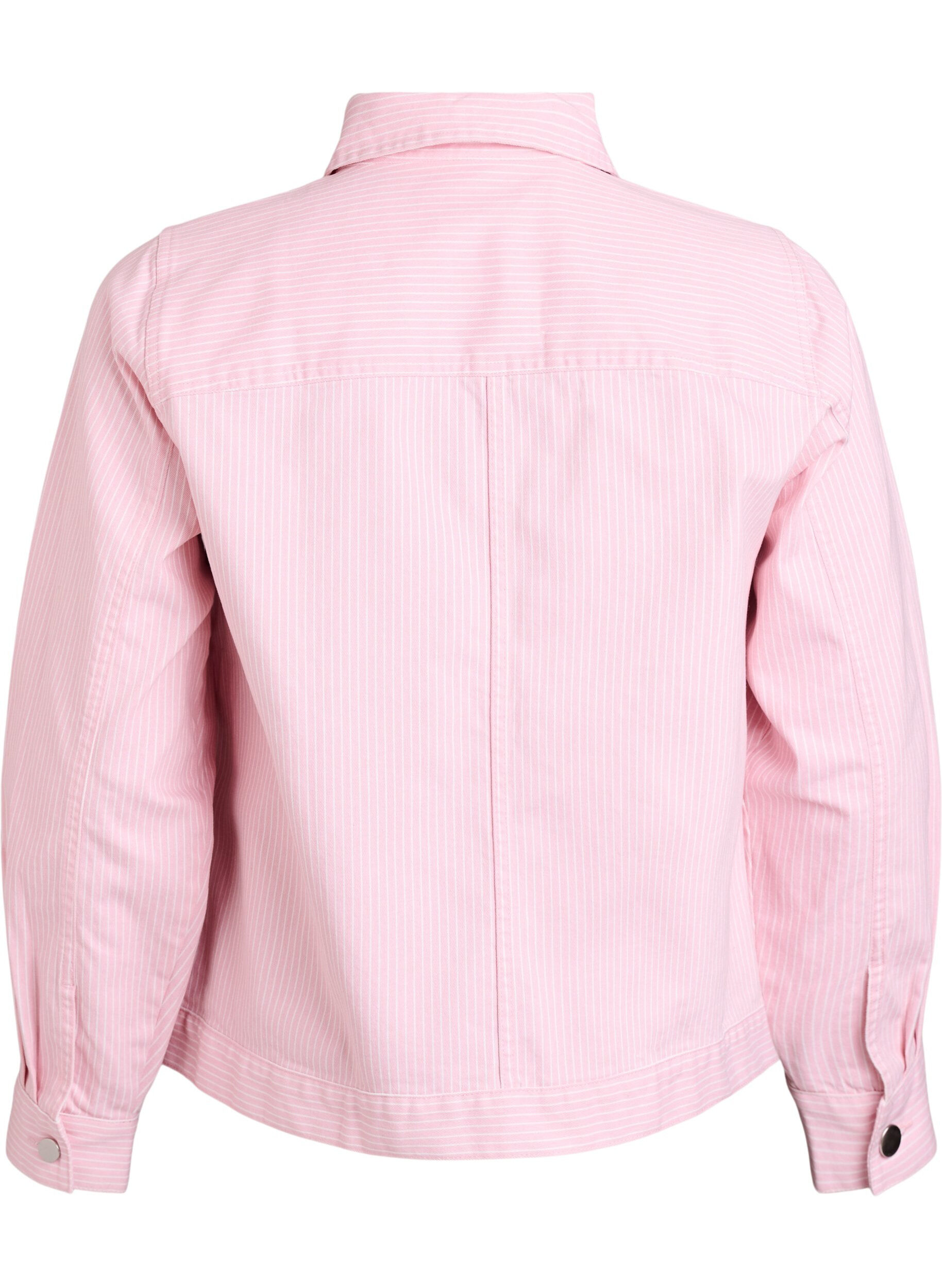 Zizzifashion Coloured denim shacket with stripes, Rose, Packshot image number 1
