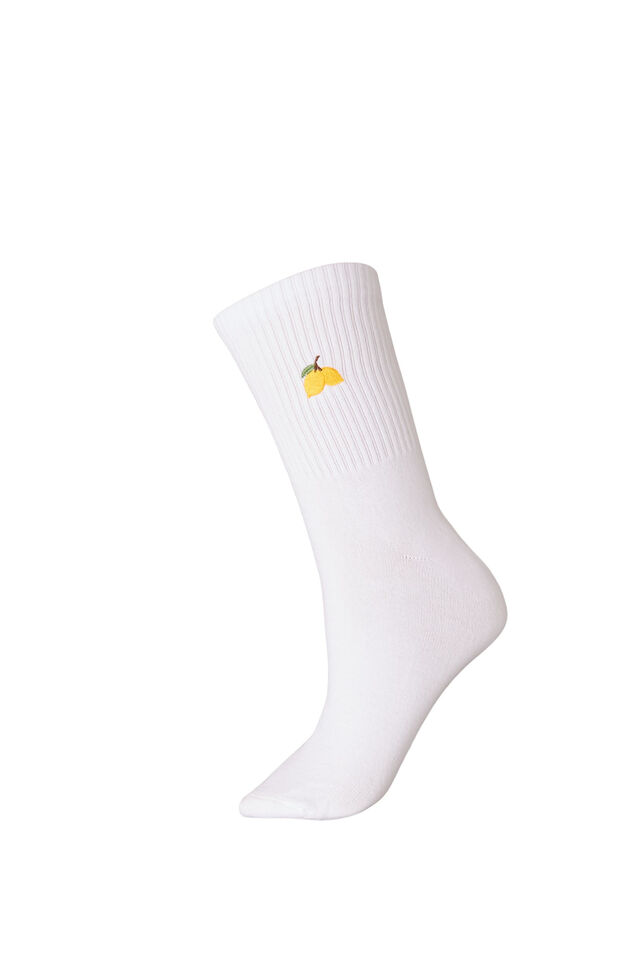 Cotton socks with pattern, White, Packshot image number 0