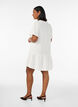 Cotton short-sleeved dress with a-line cut, Vanilla, Model image number 2
