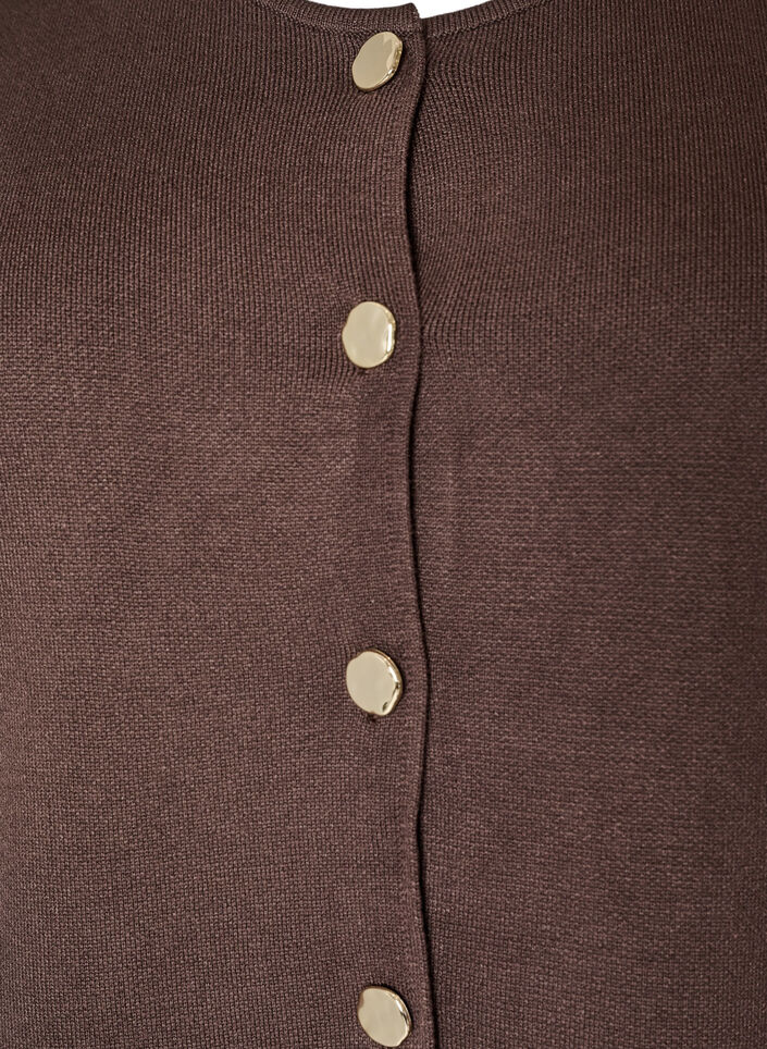 Sleeveless knit vest with decorative buttons, Brown, Packshot image number 2