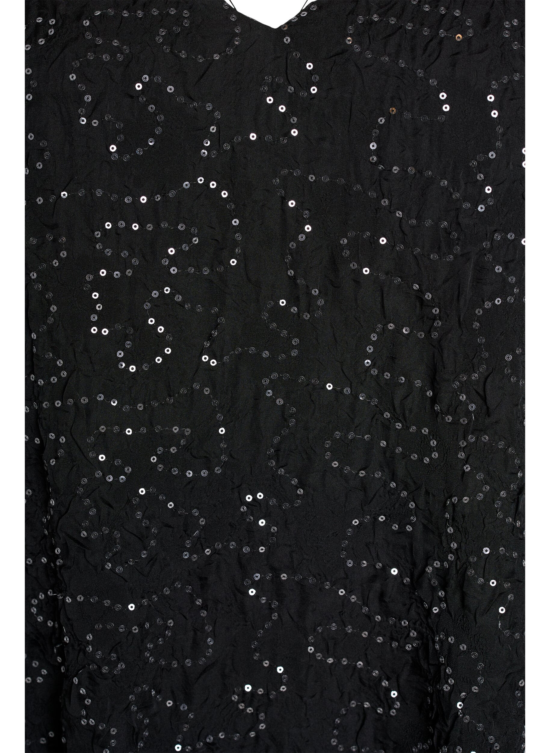 Zizzifashion Short party dress with sequins, Black, Packshot image number 2