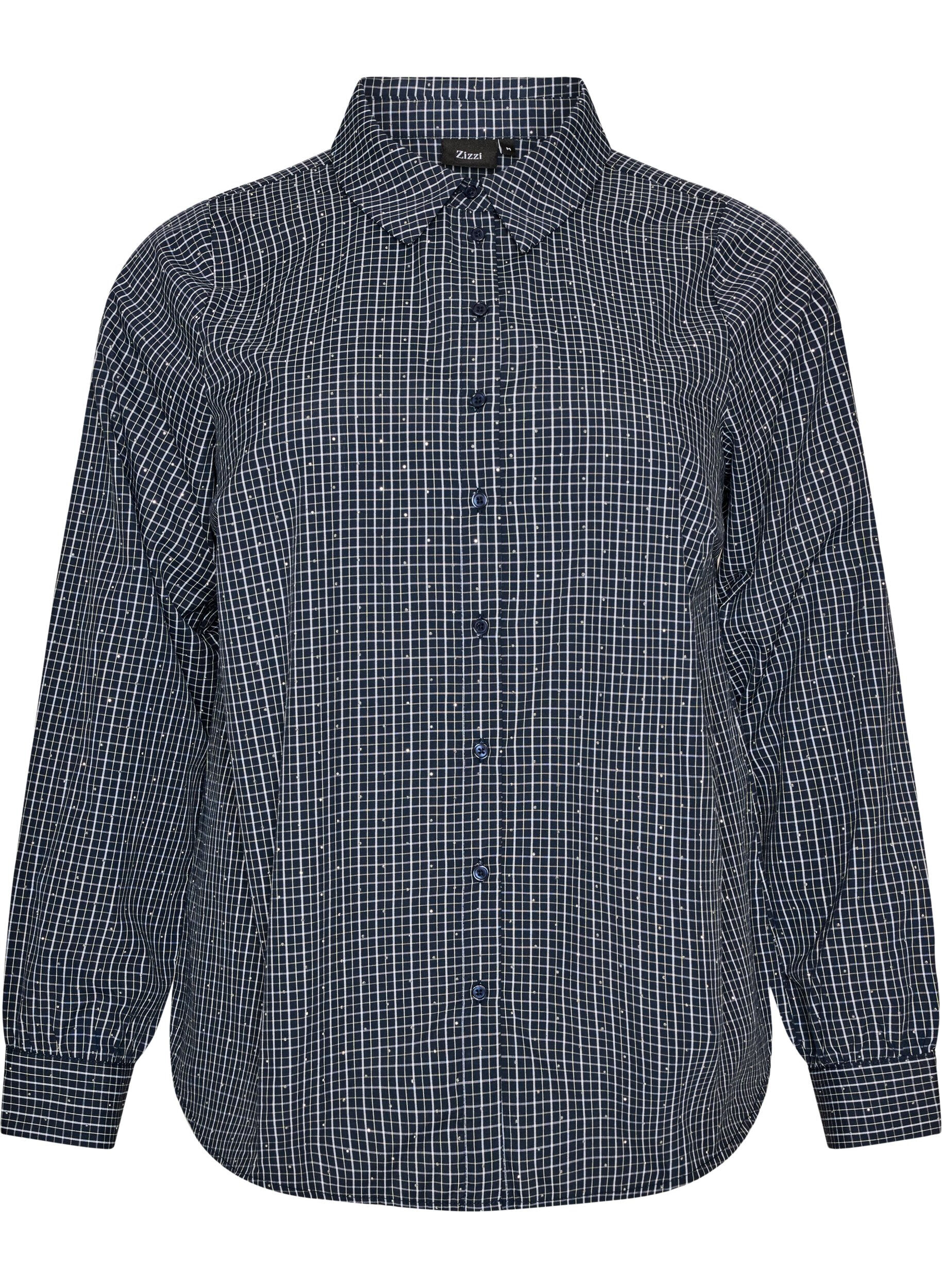 Checked shirt with rhinestones