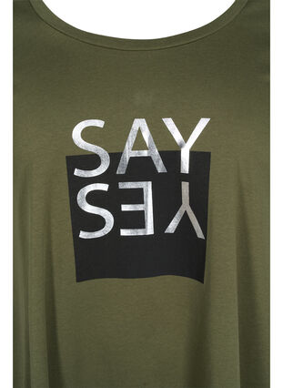 Short-sleeved cotton t-shirt with a-line, Ivy Green YES, Packshot image number 2