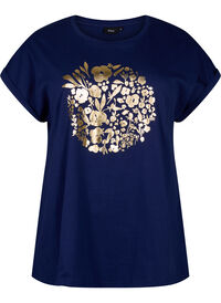 Organic cotton T-shirt with gold print