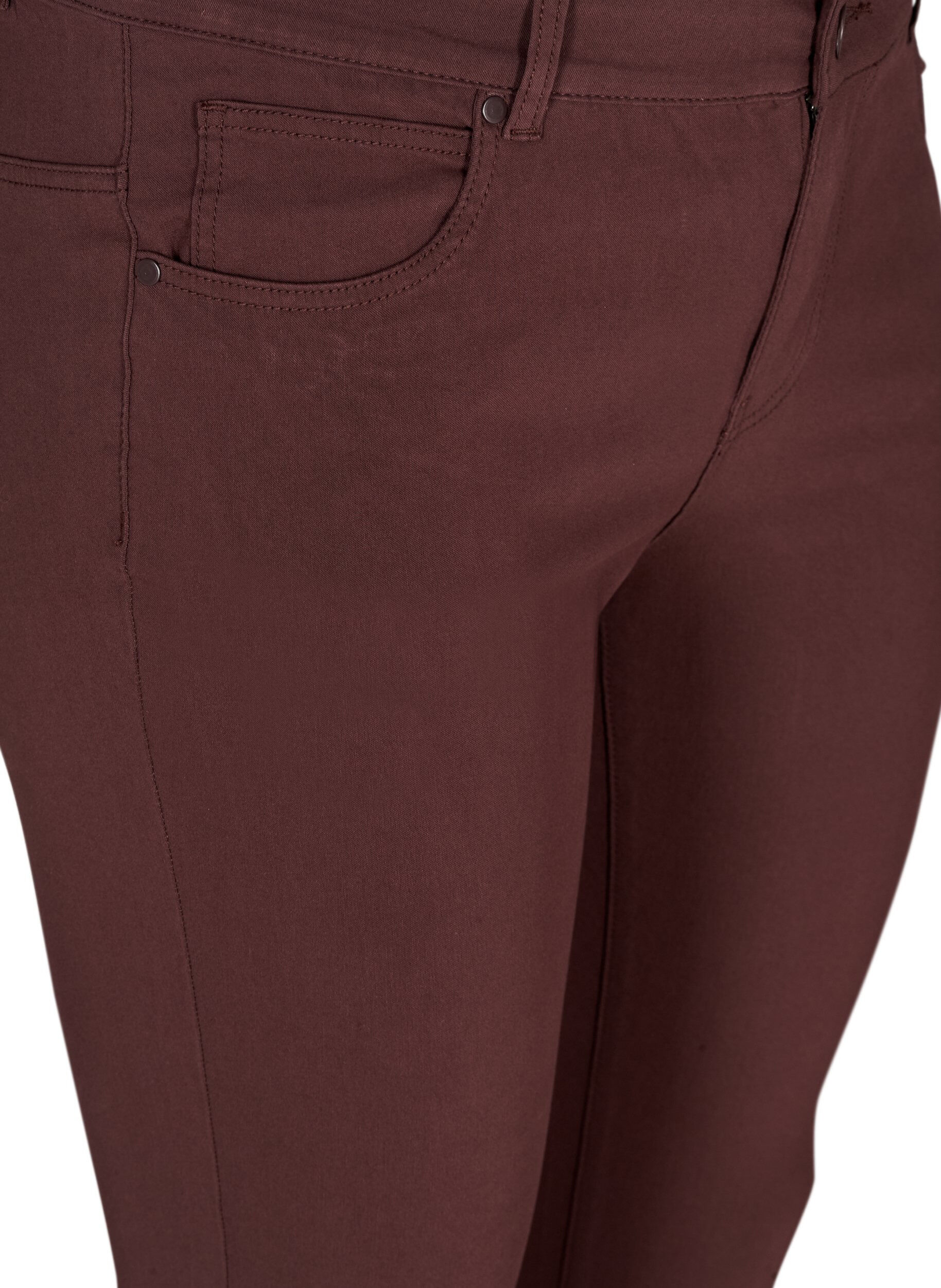 Zizzifashion Slim fit trousers with pockets, Dark Bordeaux, Packshot image number 2