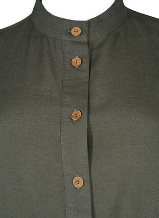 Linen blend shirt with pockets, Thyme, Packshot image number 2