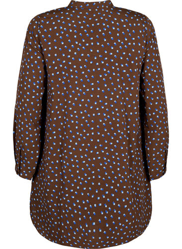FLASH - Printed tunic with long sleeves, Chicory Coffee AOP, Packshot image number 1