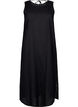 Sleeveless cotton blend dress with linen, Black, Packshot image number 0