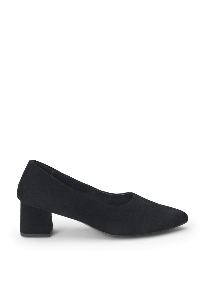 Wide fit - Pumps in suede, Black, Packshot image number 0