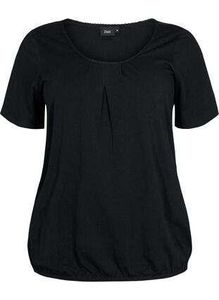 Short sleeve cotton t-shirt, Black, Packshot image number 0