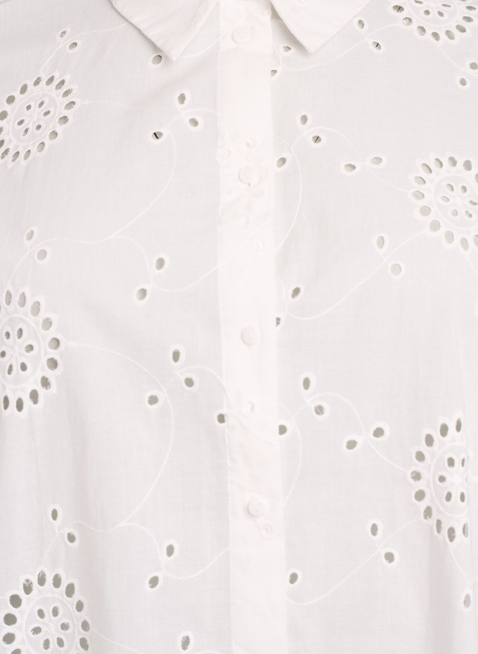 Zizzifashion Cotton tunic with broderie anglaise, White, Packshot image number 2
