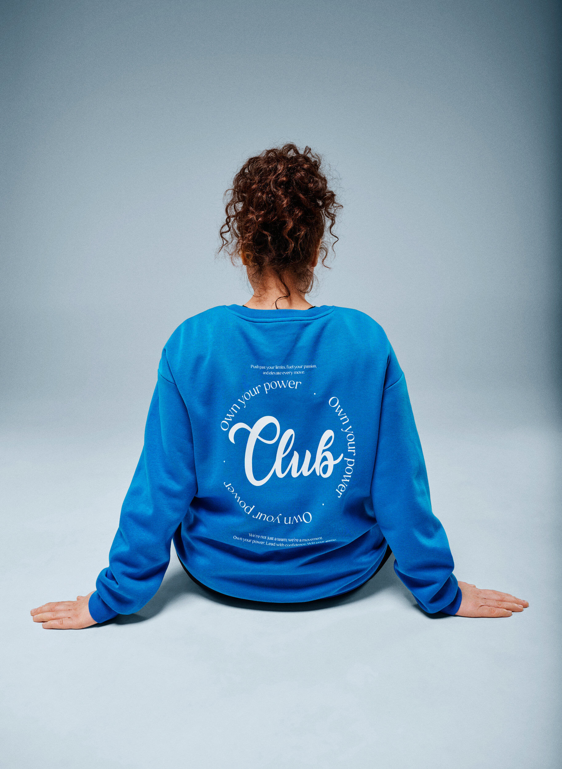 Zizzifashion Sweatshirt with text print, Blue, Image image number 0