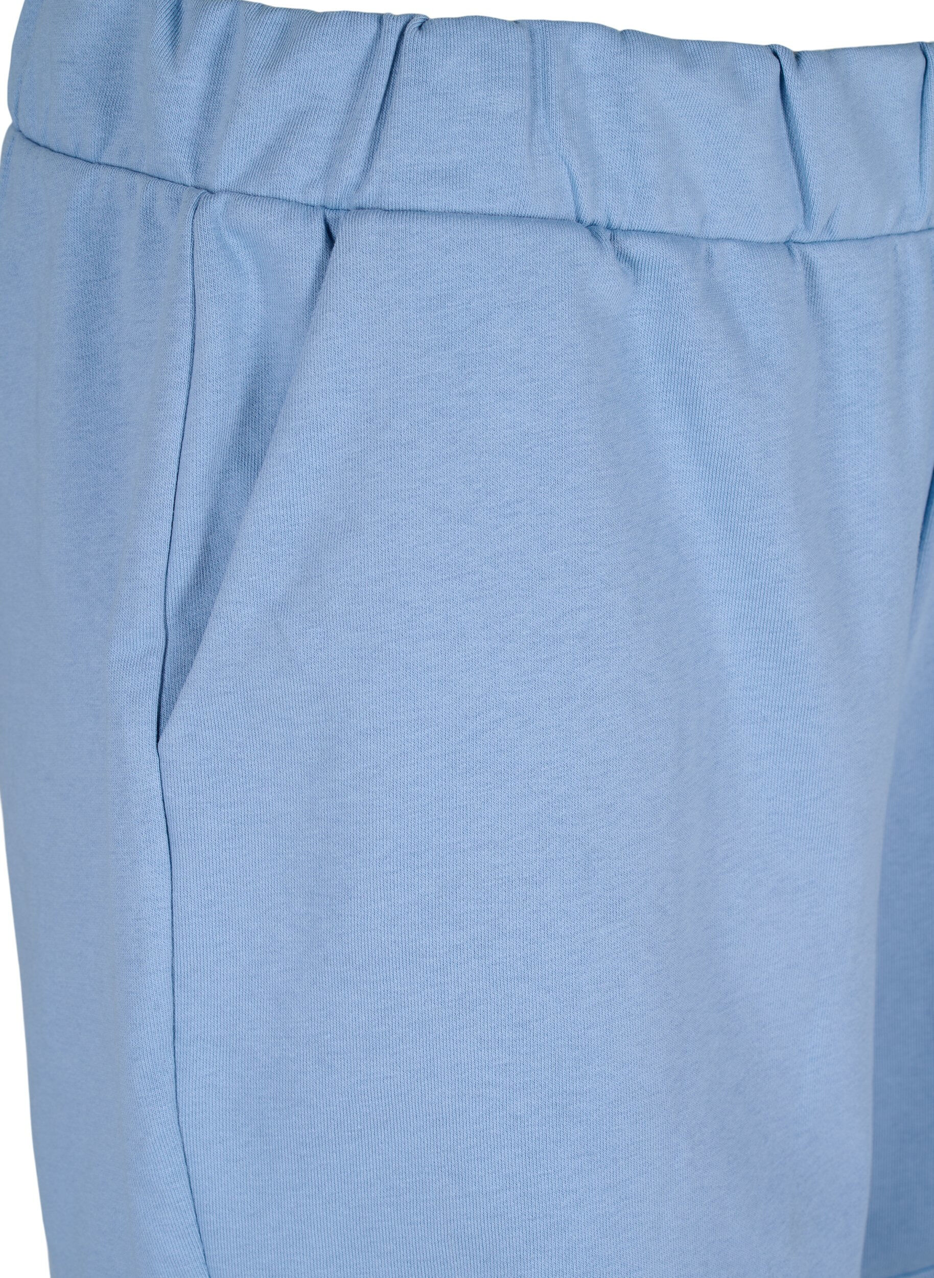 Zizzifashion Plain workout shorts with pockets, Faded Denim, Packshot image number 2