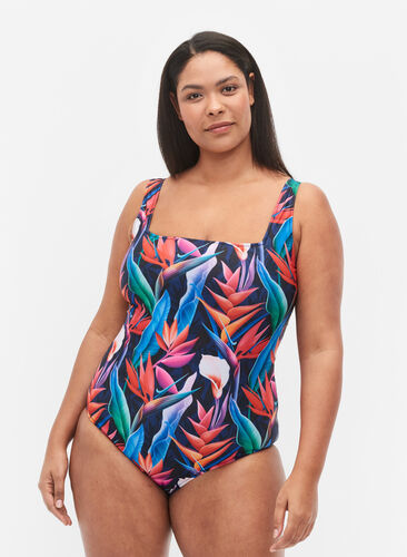 Swimsuit with print, Bright Leaf, Model image number 0