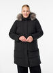 Water-repellent parka with faux fur Collar, Black, Model image number 0