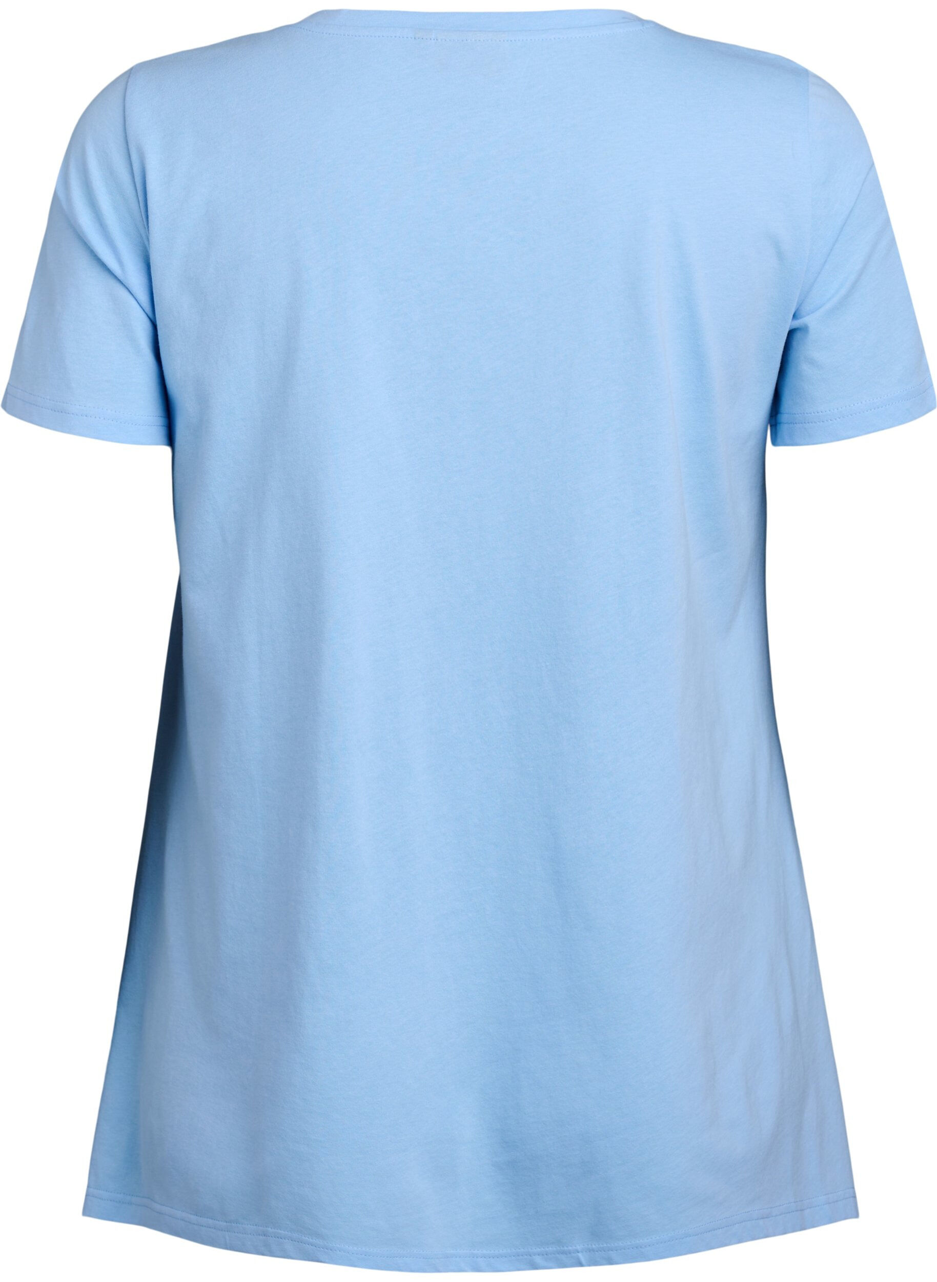ZizzifashionT-shirt with a round neck and A-line shape, Blue, Packshot image number 1