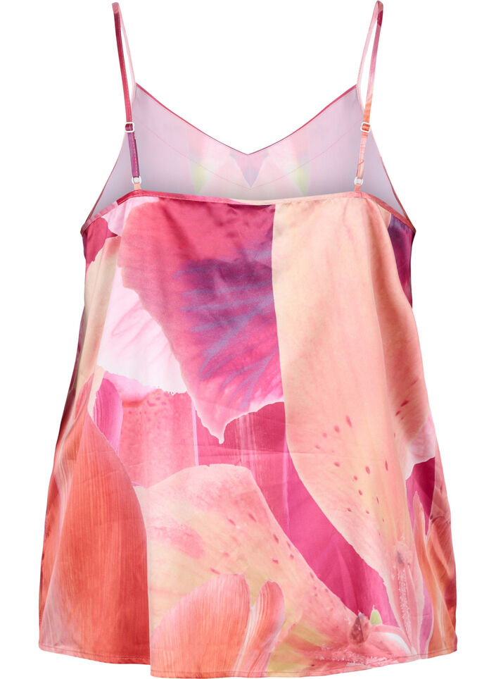 Patterned night top, Orange Pink AOP, Packshot image number 1