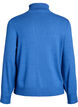 Knitted blouse with turtleneck and side buttons, Blue, Packshot image number 1