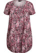 Short-sleeved cotton dress with print, Black, Packshot image number 0