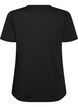 Cotton T-shirt with text badge, Black, Packshot image number 1